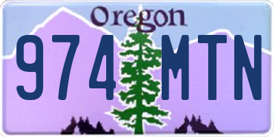 OR license plate 974MTN