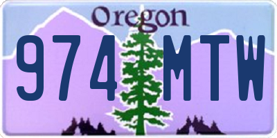 OR license plate 974MTW