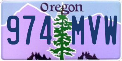 OR license plate 974MVW
