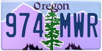 OR license plate 974MWR