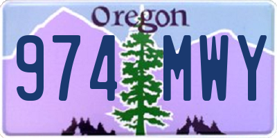 OR license plate 974MWY