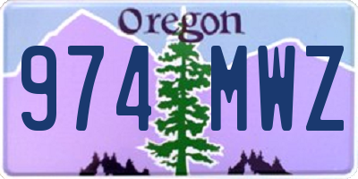 OR license plate 974MWZ