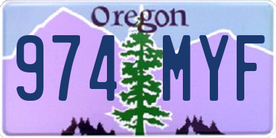 OR license plate 974MYF