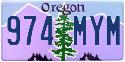 OR license plate 974MYM