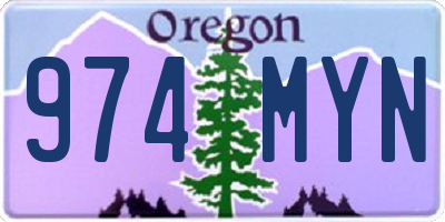 OR license plate 974MYN