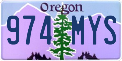 OR license plate 974MYS