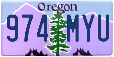 OR license plate 974MYU