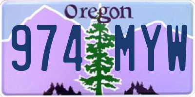 OR license plate 974MYW
