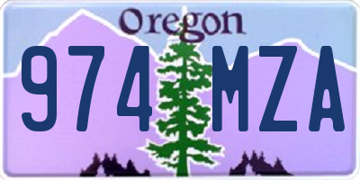 OR license plate 974MZA