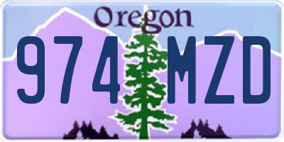 OR license plate 974MZD
