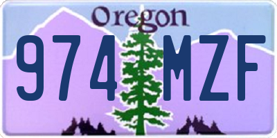 OR license plate 974MZF