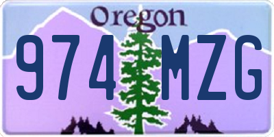 OR license plate 974MZG