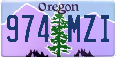 OR license plate 974MZI