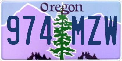 OR license plate 974MZW