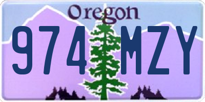 OR license plate 974MZY