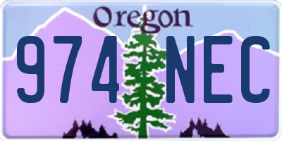 OR license plate 974NEC