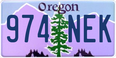OR license plate 974NEK