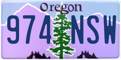 OR license plate 974NSW