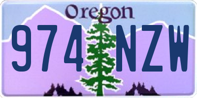 OR license plate 974NZW