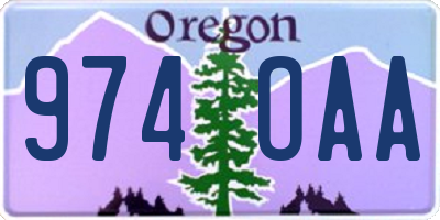 OR license plate 974OAA