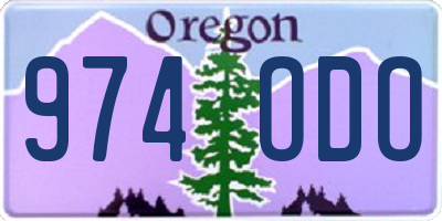OR license plate 974ODO