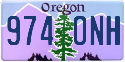 OR license plate 974ONH