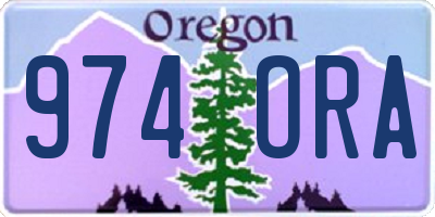 OR license plate 974ORA