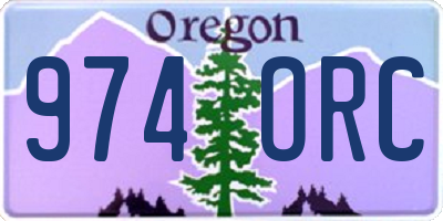 OR license plate 974ORC