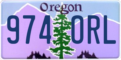 OR license plate 974ORL