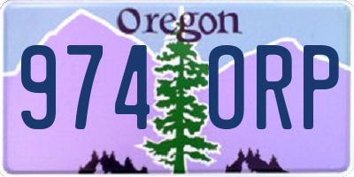 OR license plate 974ORP