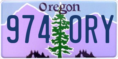 OR license plate 974ORY