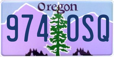 OR license plate 974OSQ