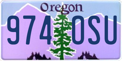 OR license plate 974OSU