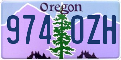 OR license plate 974OZH