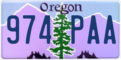 OR license plate 974PAA