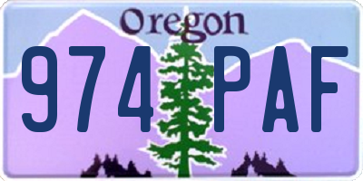 OR license plate 974PAF