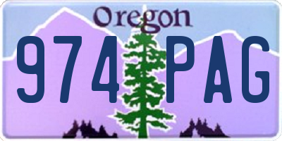 OR license plate 974PAG