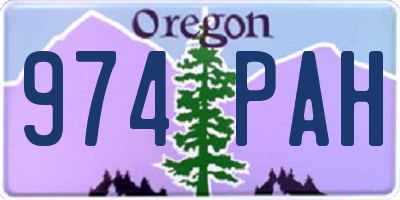 OR license plate 974PAH