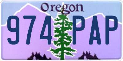OR license plate 974PAP