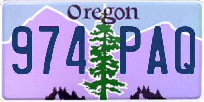 OR license plate 974PAQ