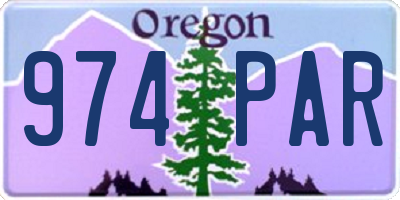 OR license plate 974PAR