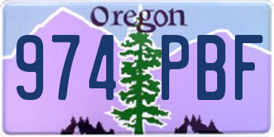 OR license plate 974PBF