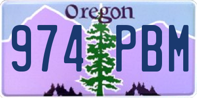 OR license plate 974PBM