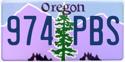 OR license plate 974PBS