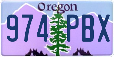 OR license plate 974PBX