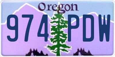 OR license plate 974PDW