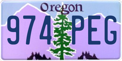 OR license plate 974PEG