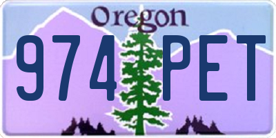 OR license plate 974PET