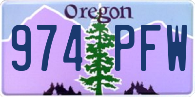 OR license plate 974PFW