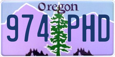 OR license plate 974PHD